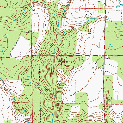 Topographic Map of Bethany Cemetery, FL