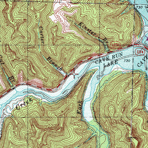 Topographic Map of Carter Branch, KY