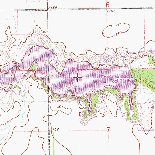 Topographic Map of Fordville Dam, ND