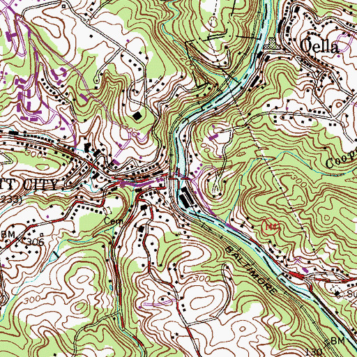 Topographic Map of Tiber Branch, MD