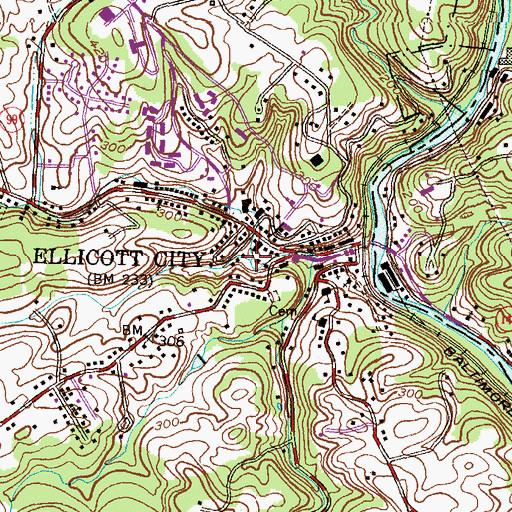 Topographic Map of Hudson Branch, MD