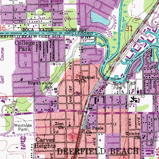 Topographic Map of Bethel Church, FL