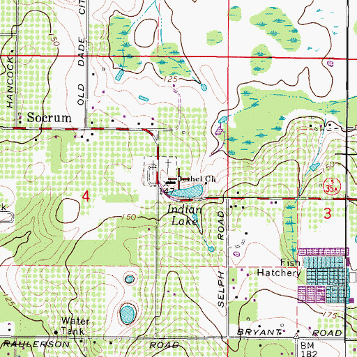 Topographic Map of Bethel Church, FL