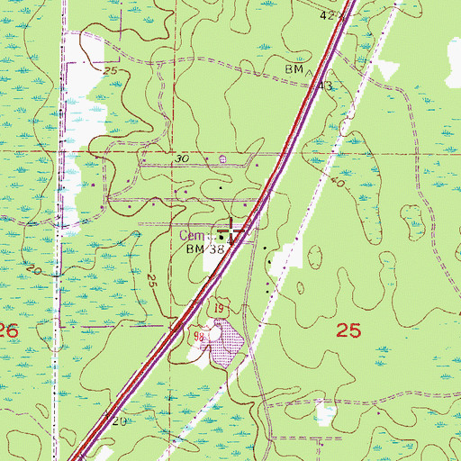 Topographic Map of Bethel Church, FL