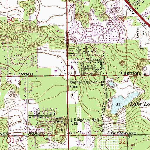 Topographic Map of Bethel Church, FL