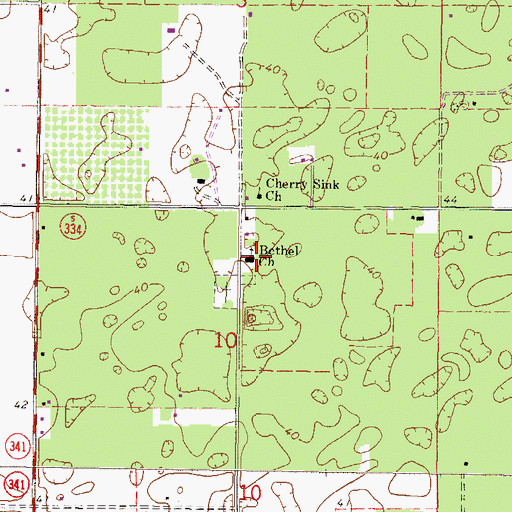 Topographic Map of Bethel Church, FL