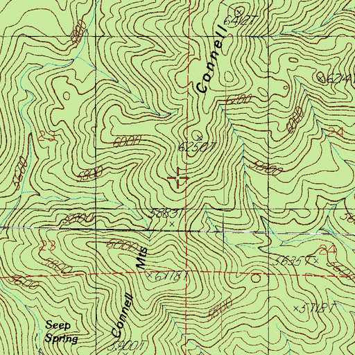Topographic Map of Connell Mountains, AZ