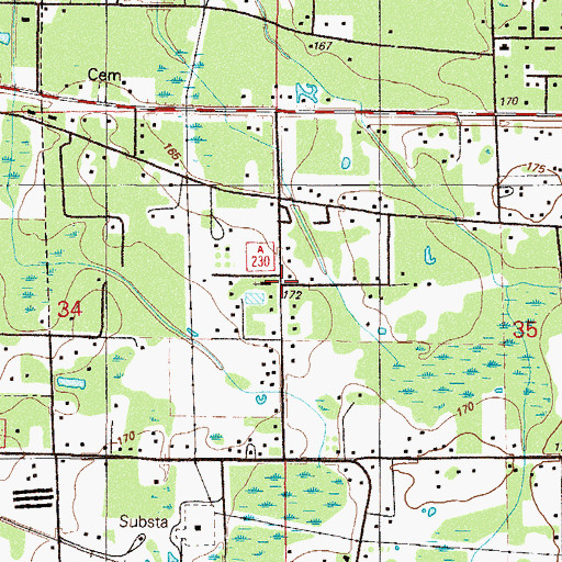 Topographic Map of Bethel Church, FL