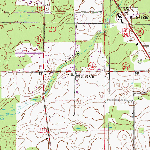 Topographic Map of Bethel African Methodist Episcopal Church, FL