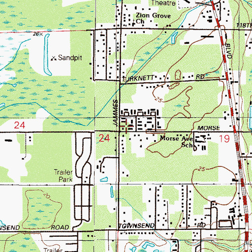 Topographic Map of Bethel Church, FL