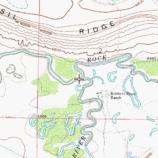 Topographic Map of Rock Creek, WY