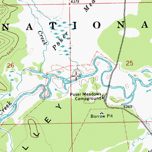 Topographic Map of Poker Creek, ID