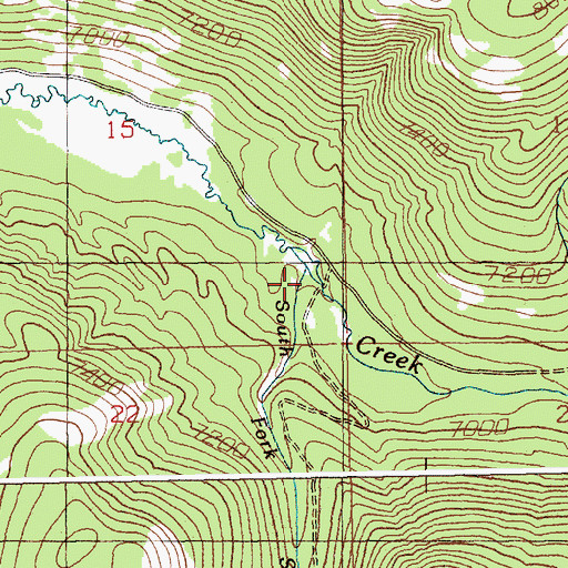 Topographic Map of South Fork Sand Creek, ID
