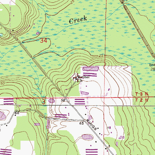 Topographic Map of Bethel Church, FL