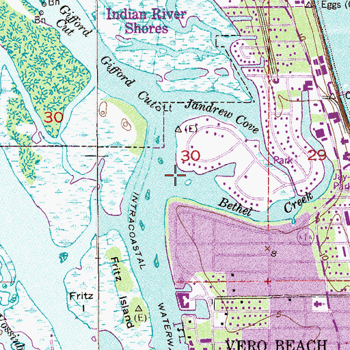 Topographic Map of Bethel Creek, FL