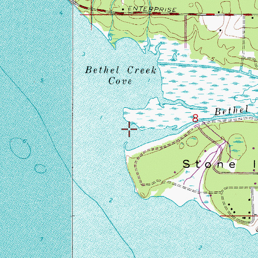 Topographic Map of Bethel Creek, FL