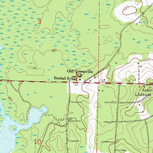 Topographic Map of Bethel School, FL