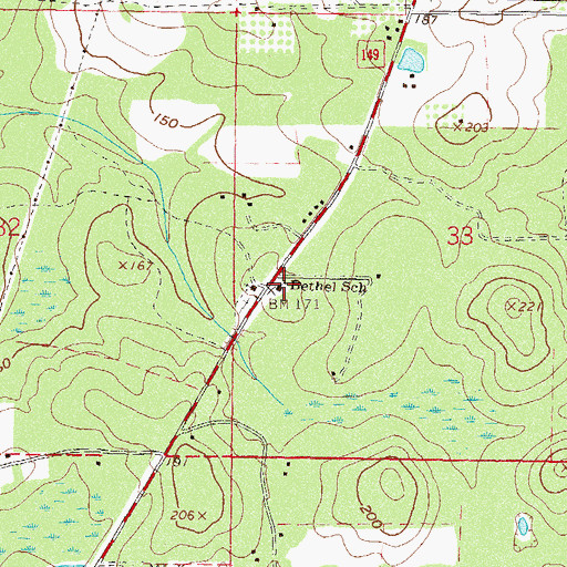 Topographic Map of Bethel School, FL