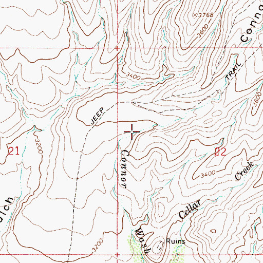 Topographic Map of Connor Canyon, AZ