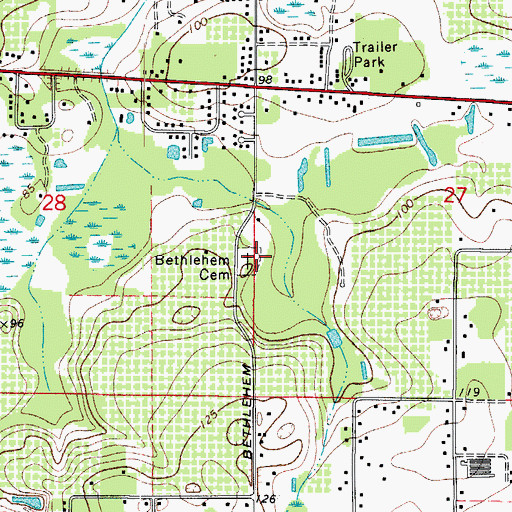 Topographic Map of Bethlehem Church, FL