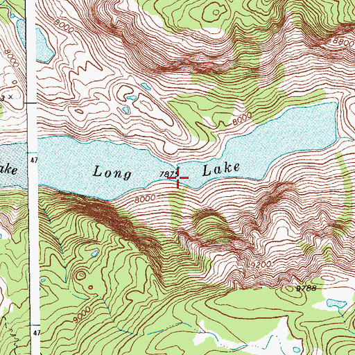 Topographic Map of Long Lake, WY