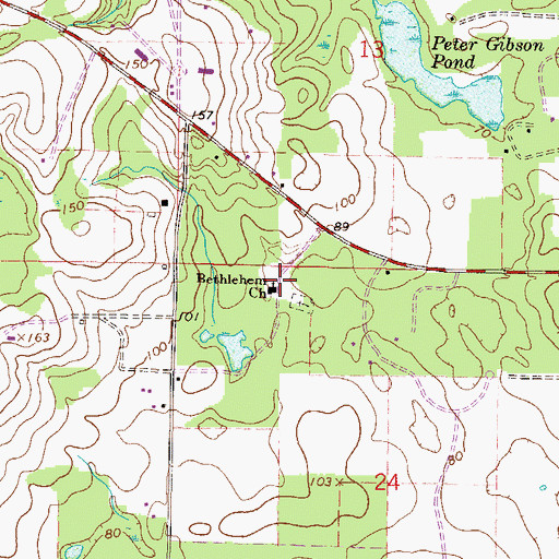 Topographic Map of Bethlehem Missionary Baptist Church, FL