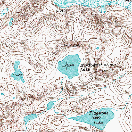 Topographic Map of Big Tourist Lake, WY