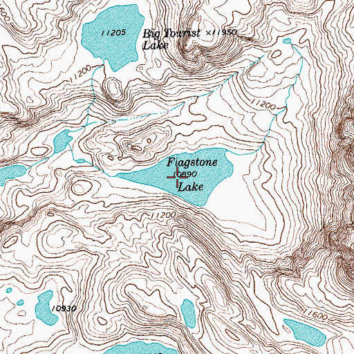 Topographic Map of Flagstone Lake, WY