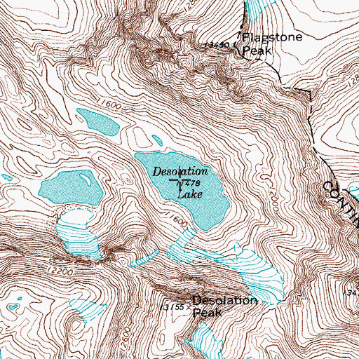 Topographic Map of Desolation Lake, WY