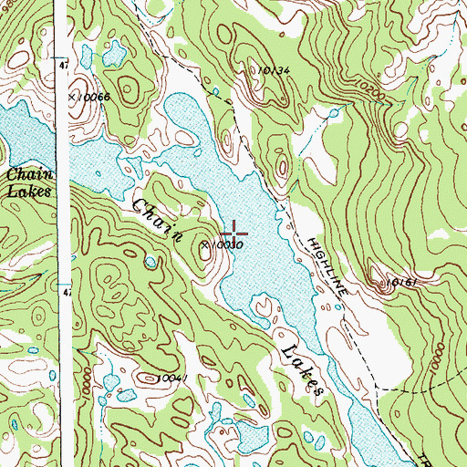 Topographic Map of Chain Lakes, WY