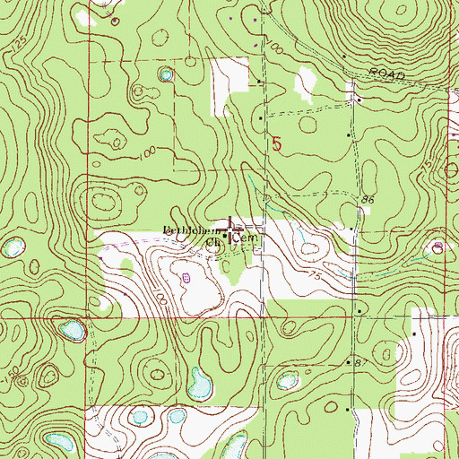 Topographic Map of Bethlehem United Methodist Church, FL