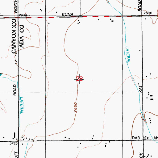 Topographic Map of Hobbs Lateral, ID