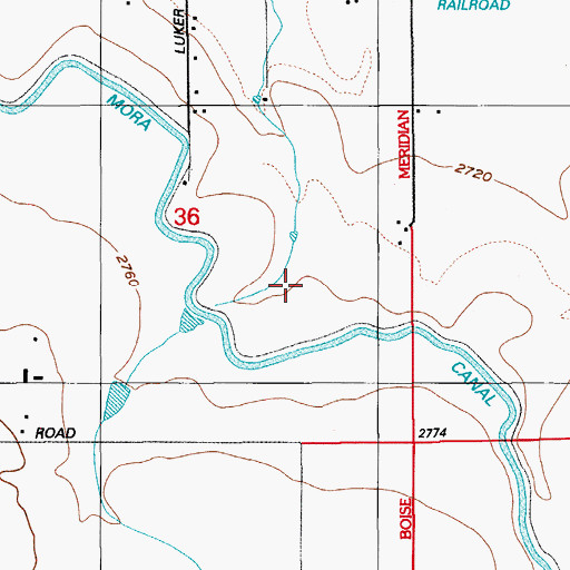 Topographic Map of Hogue Lateral, ID