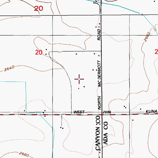 Topographic Map of Jacobs Lateral, ID