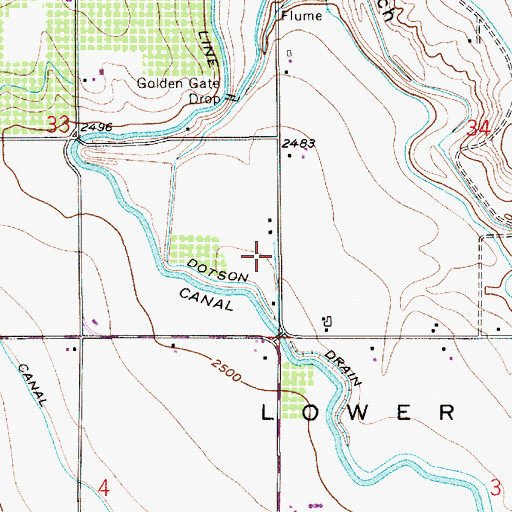 Topographic Map of Dotson Lateral, ID