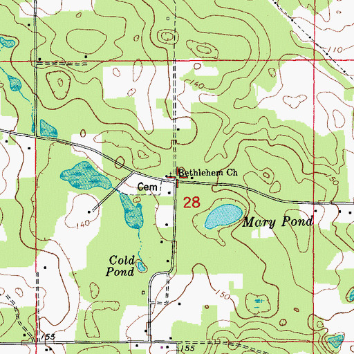 Topographic Map of Bethlehem School, FL