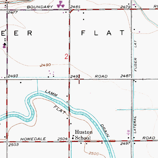 Topographic Map of Huston Lateral, ID