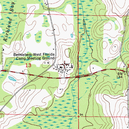 Topographic Map of Bethlehem West Florida Camp Meeting Ground, FL