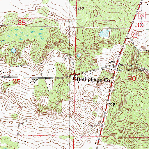 Topographic Map of Bethphage Church, FL