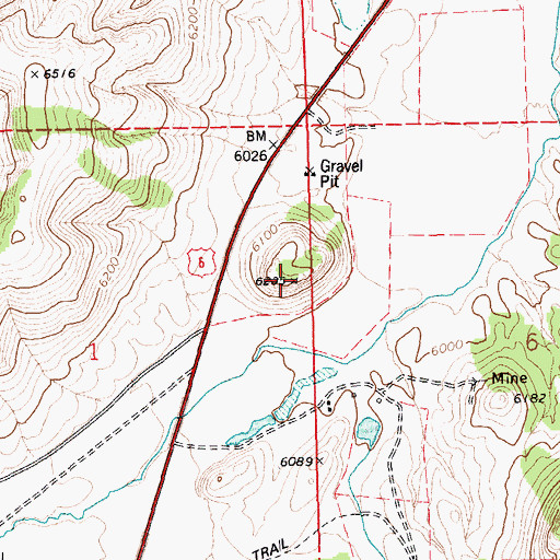 Topographic Map of Windous Butte, NV