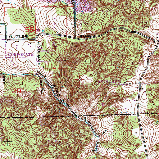 Topographic Map of Towle Butte, OR