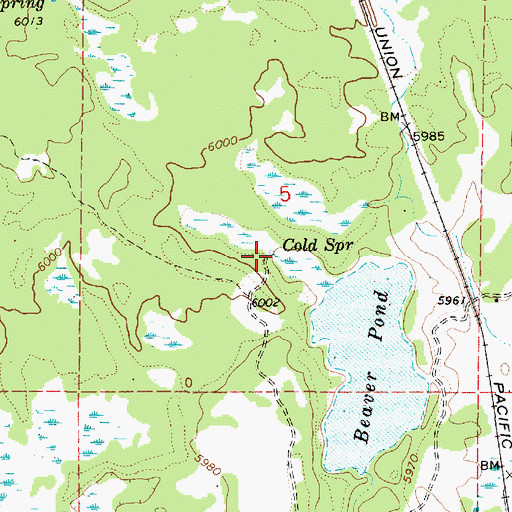 Topographic Map of Cold Spring, ID