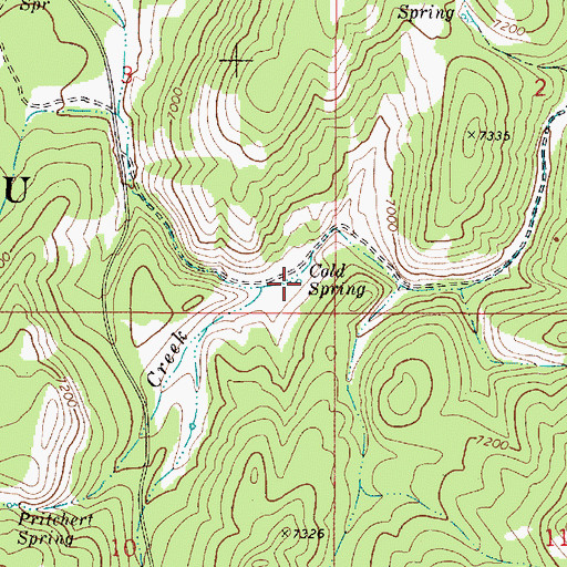 Topographic Map of Cold Spring, ID