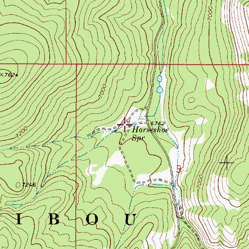 Topographic Map of Horseshoe Spring, ID