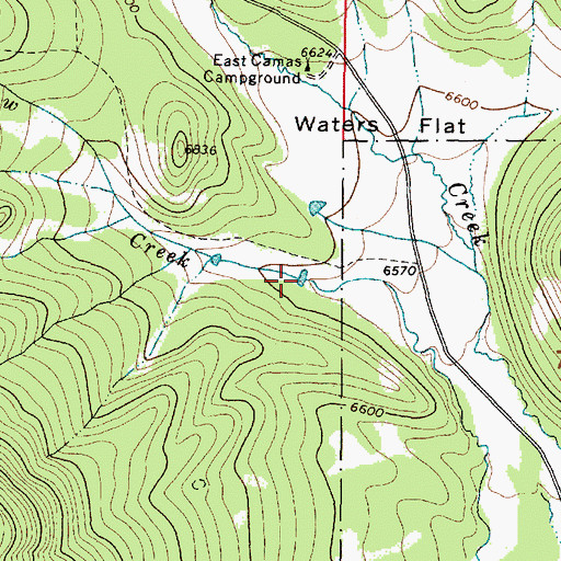 Topographic Map of Saw Creek, ID