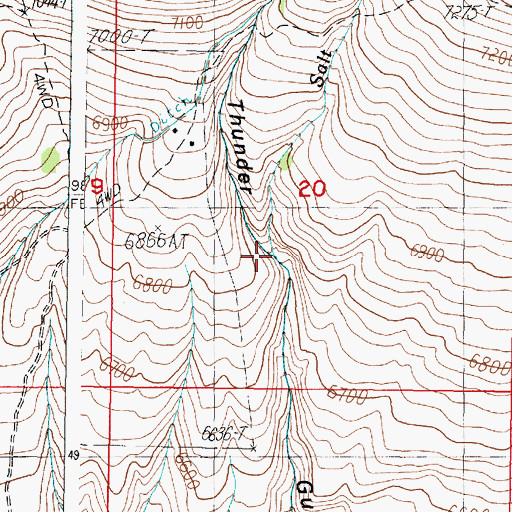 Topographic Map of Salt Creek, ID