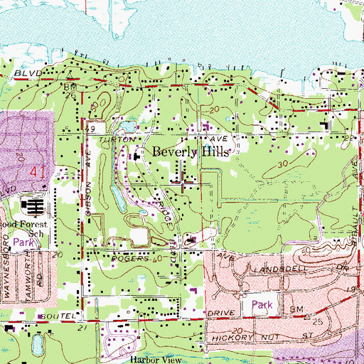 Topographic Map of Beverly Hills, FL