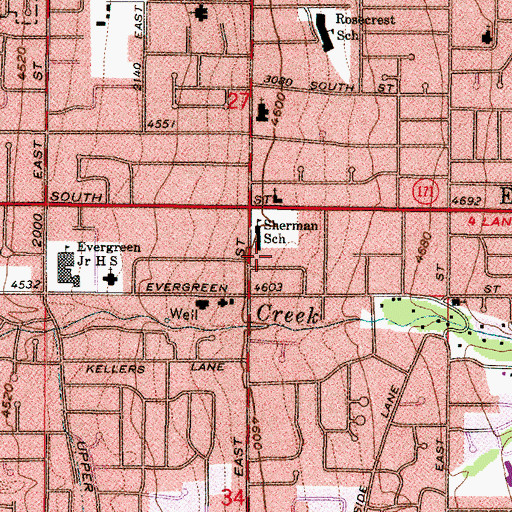 Topographic Map of City of Millcreek, UT