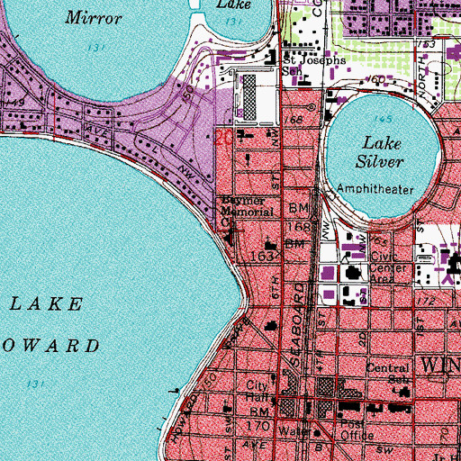 Topographic Map of Beymer Memorial Church, FL