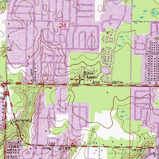 Topographic Map of Bible Chapel (historical), FL